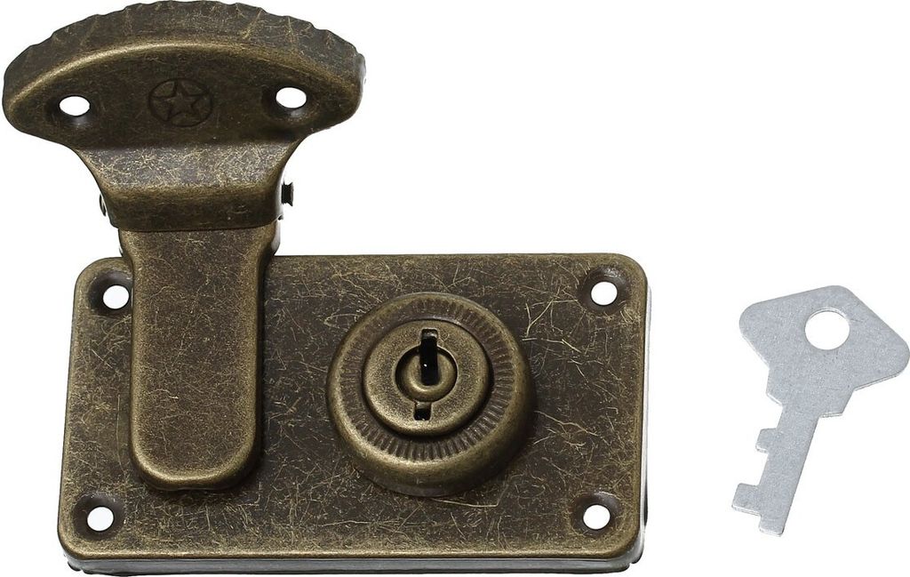 1 Schloss für Schatullen und mehr, 7,3 x 4,1 cm, antikbronze Schatullenschloss