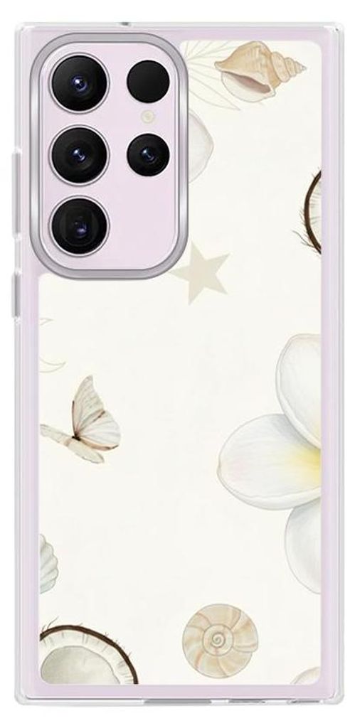Hartschalenhülle für das Samsung Galaxy S23 Ultra, kompatibel mit MagSafe, transparent, hawaiianische Kokosnüsse