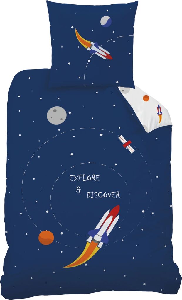 Weltall, Rakete, Planeten Bettwäsche Set 135x200 + 80x80 Produktbild 4
