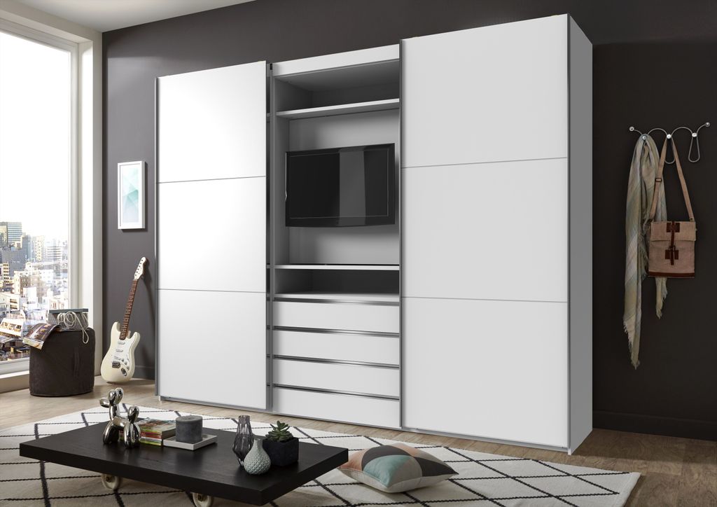 TV-Schrank >MAGIC< in WEISS - 300x236x65cm (BxHxT)