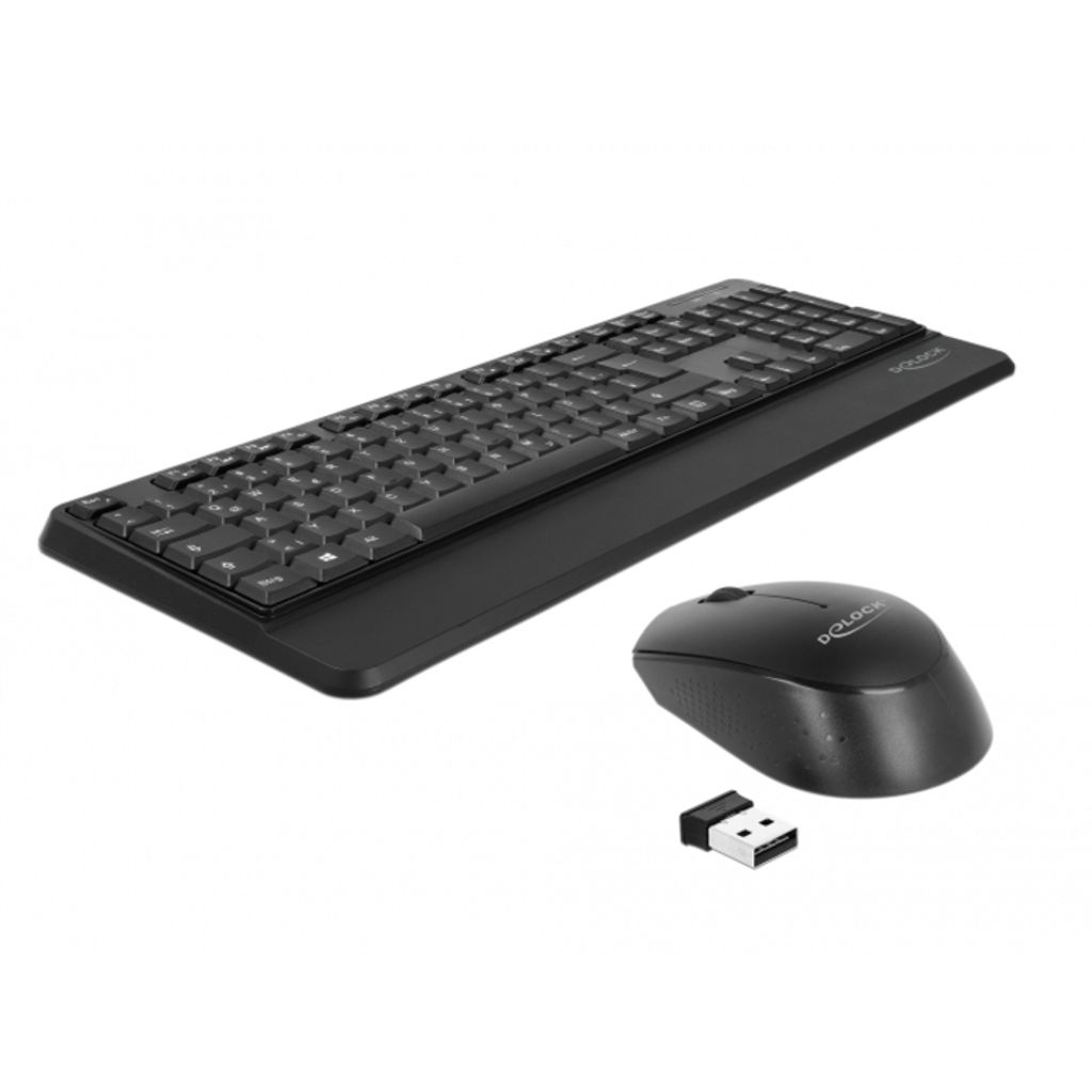 DELOCK USB Tastatur und Maus Set 2,4 GHz kabellos schwarz