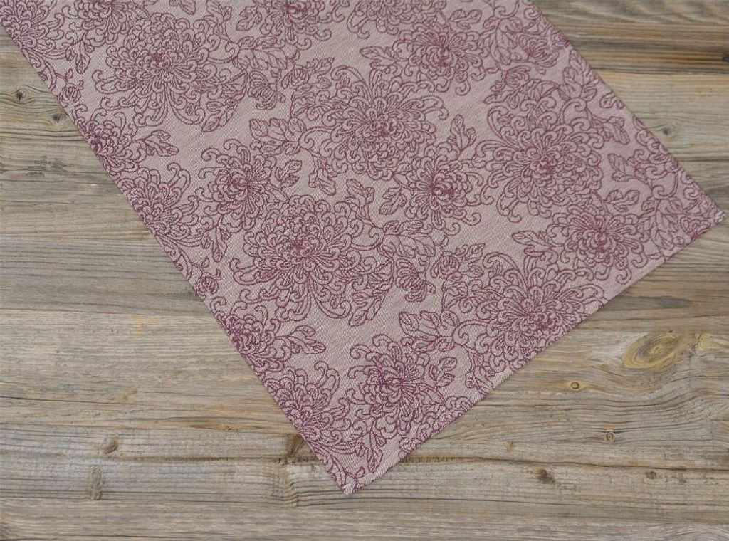 Tischläufer CLEO Blumen Paisley lila, Leinen & Baumwolle, in 47x100 cm