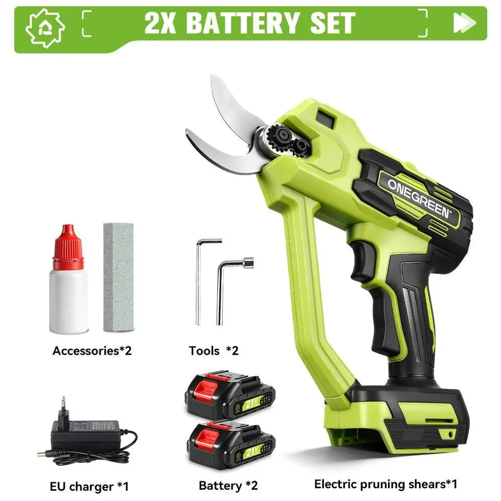 Sécateur sans fil puissant 1000W coupe 30mm moteur Brushless gris 18V