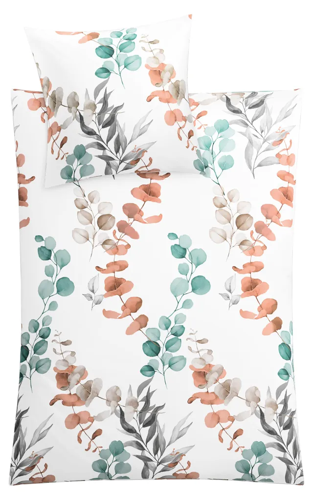 Parure de lit FABALES Eucalyptus en satin soyeux et doux 135x200 cm