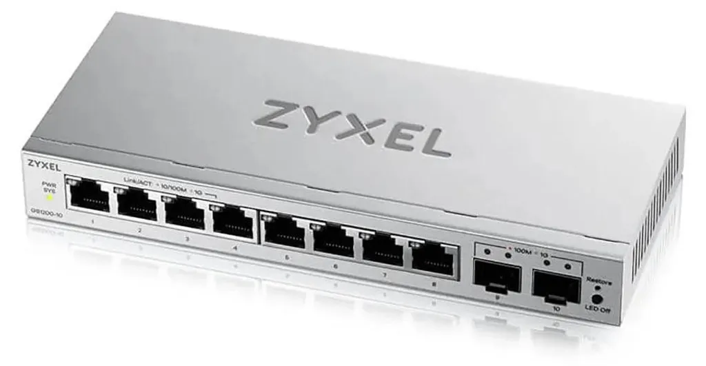 Switch Fibre et Ethernet Zyxel GS1200-10V3 pour Télétravail et PME