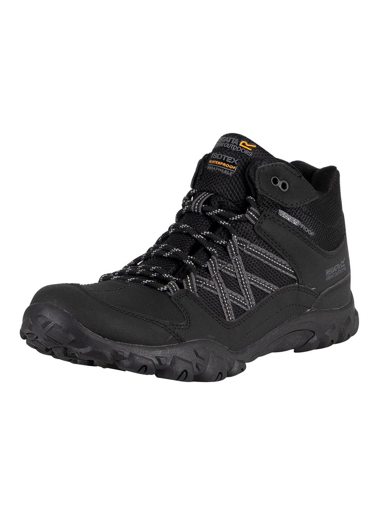 Regatta Herren Edgepoint wasserdichte mittelhohe Wanderschuhe, Schwarz 46 EU