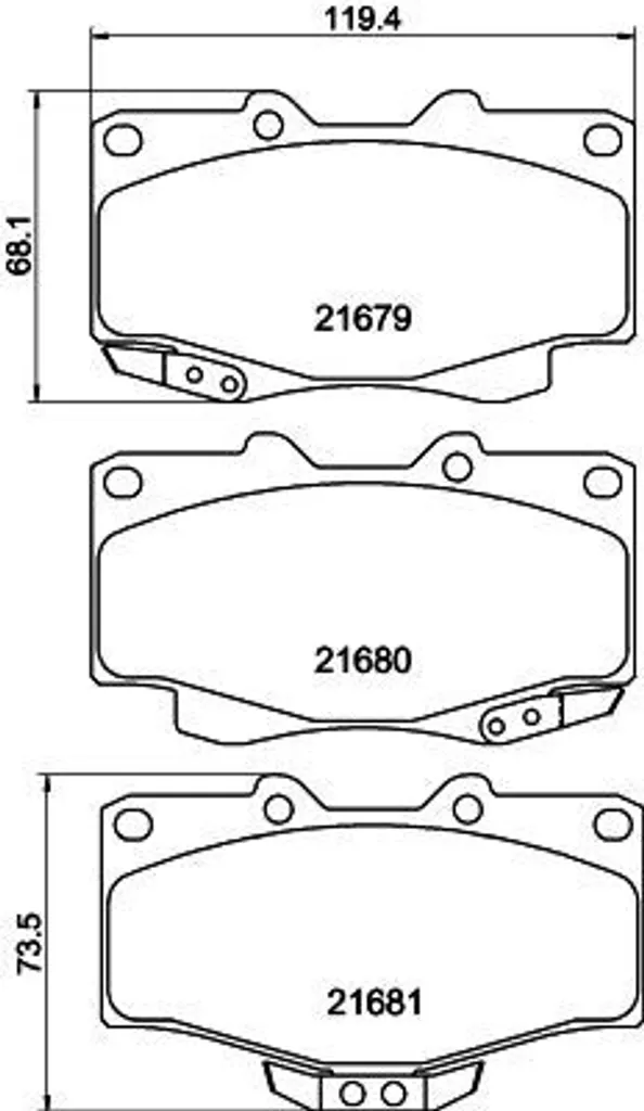Plaquettes de frein anti-sifflement pour 4 Runner et Hilux