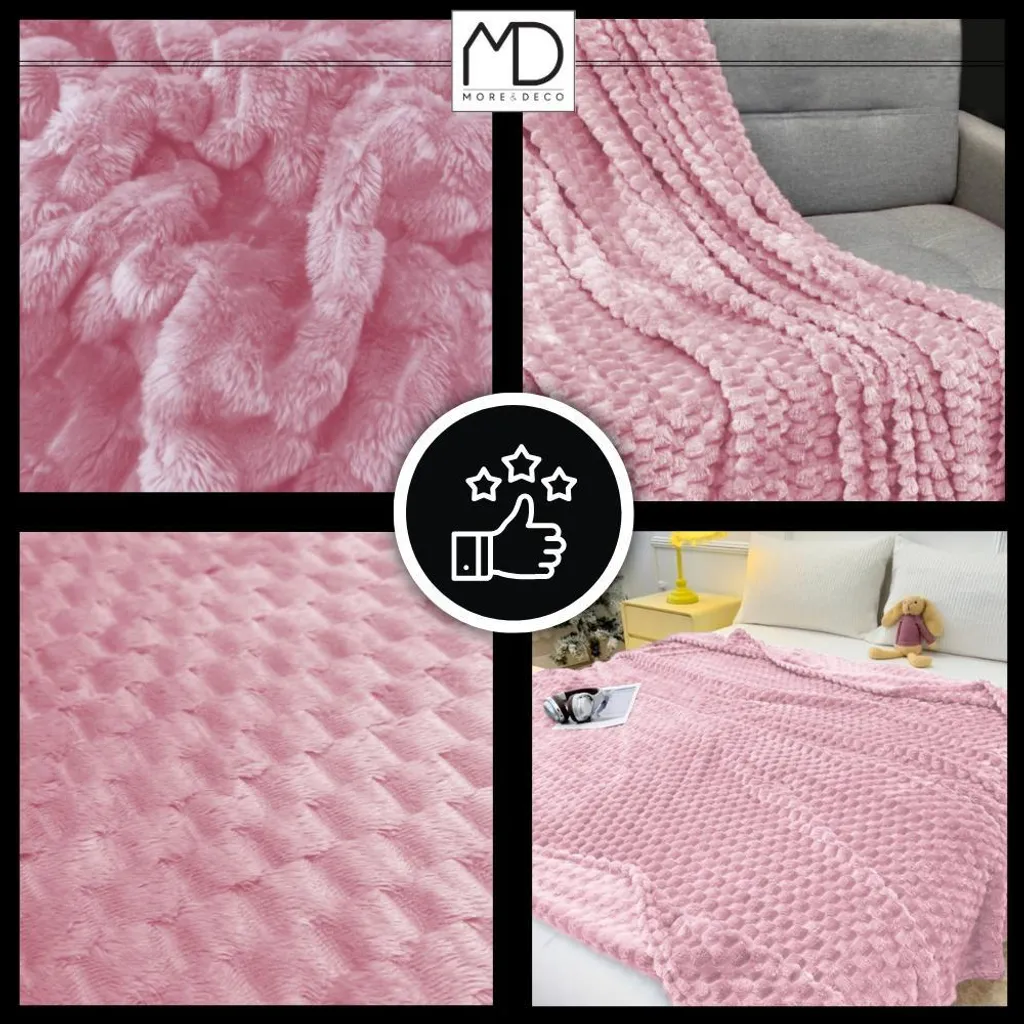Coperta Rosa Lavabile 160x200 - Pratica, Bella e Super Morbida - 16