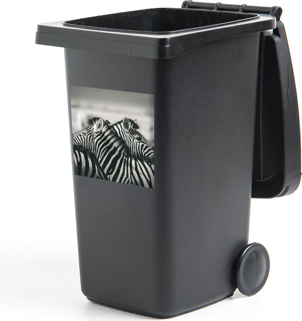MuchoWow Mülltonnenaufkleber Kuschelige Zebras 40x40 cm - Abfall-Aufkleber - Container - für Abfallcontainer
