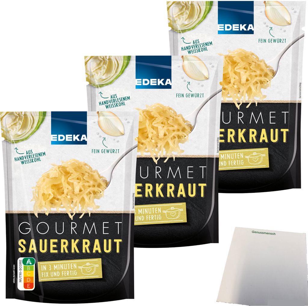 Edeka Gourmet-Sauerkraut fein gewürzt 3er Pack (3x400g Produktbild 