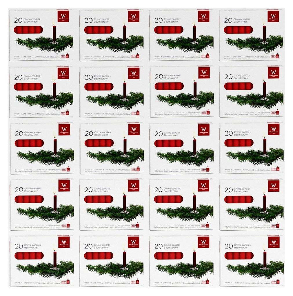 20 Stück Baumkerzen Christbaumkerzen Wachs Adventskerzen weiß rot altrot 9,6 cm RAL deutscher Hersteller hohe Qualität