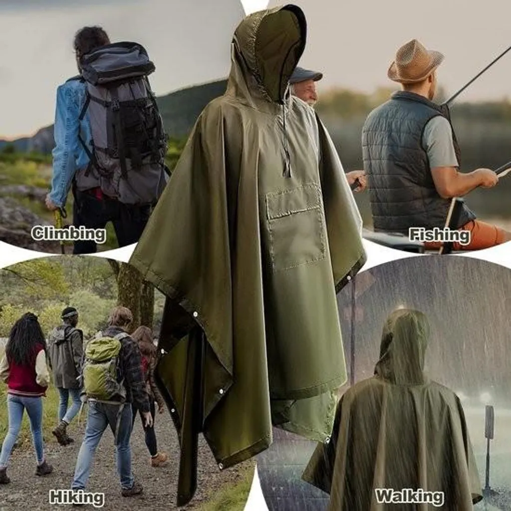 Poncho 3 en 1 transformable en bâche et tapis de sol - Ultra résistant - 2