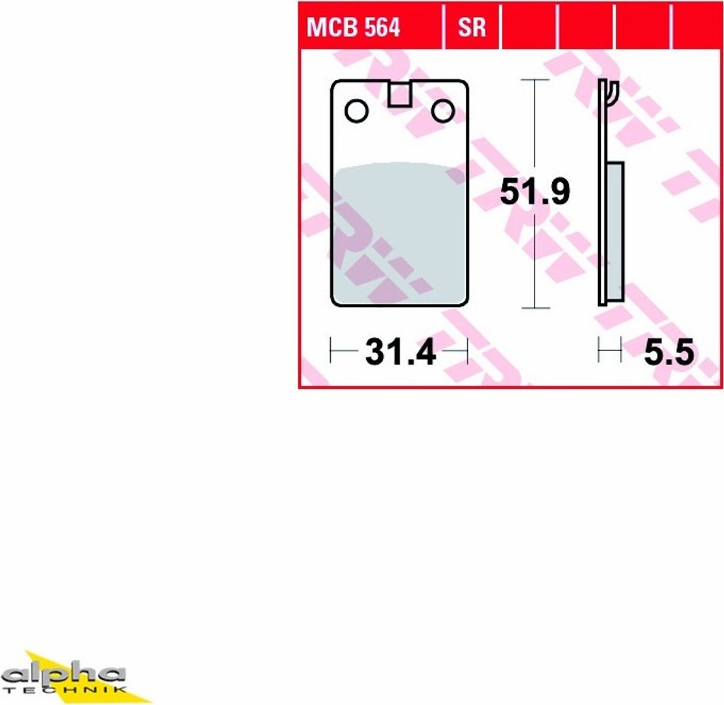 TRW Bremsbelagsatz MCB564 Red Rose 50 S53 Sperber MS50 Devil 80 Trial 243 MGX450 Ronco Senda