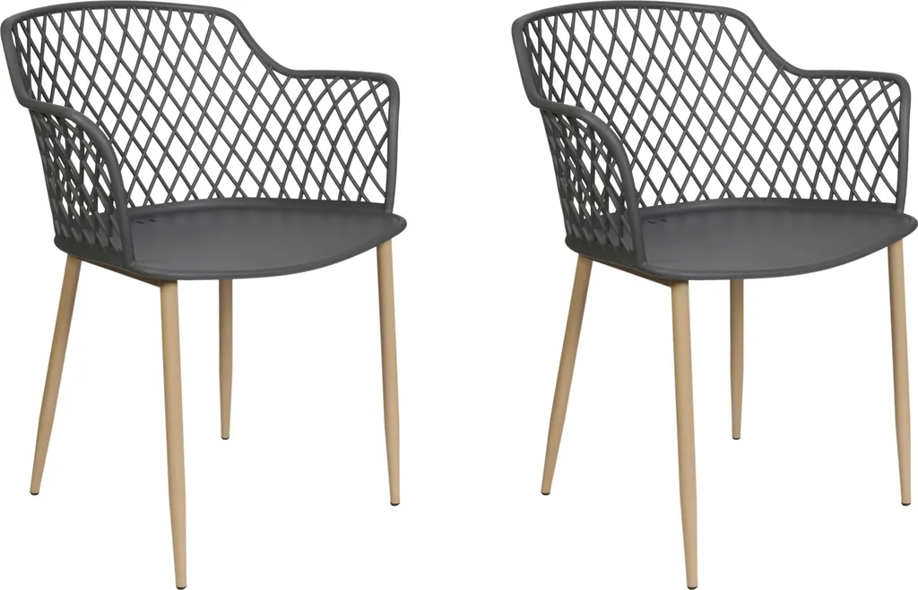 Fauteuil Malaga Gris - Lot de 2 Sièges pour Salon, Bureau et Cuisine