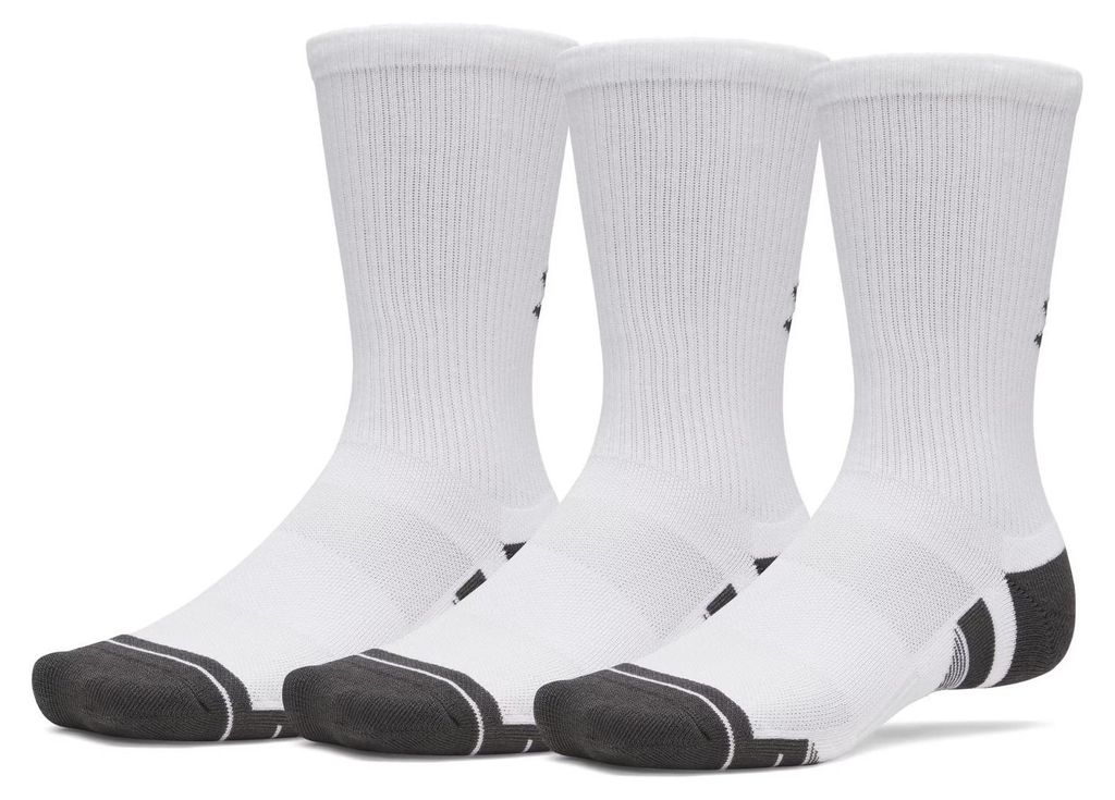 Under Armour Performance Tech Crew-sokken, 3 paar, wit, EU Productafbeelding 