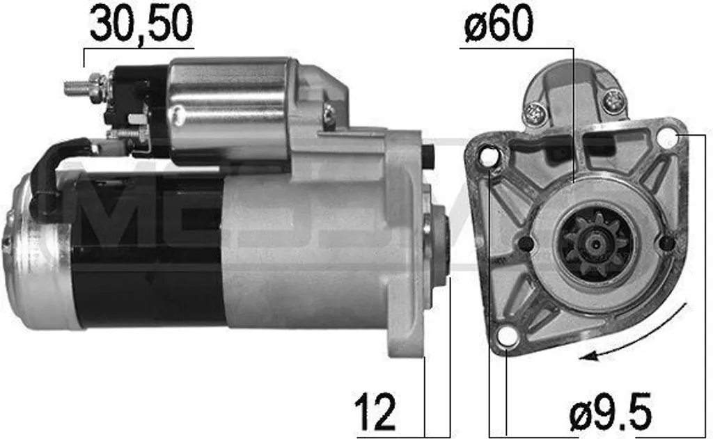Démarreur ERA 221010A pour Alfa Romeo 159 et Brera - OE 55186545