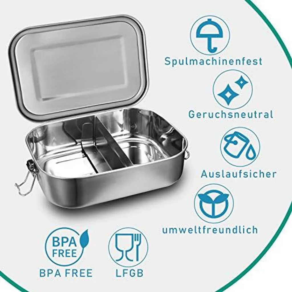 TolleTour 800ml lunch box in metallo lunch box contenitore termico lunch box in acciaio inox BPA free - 3