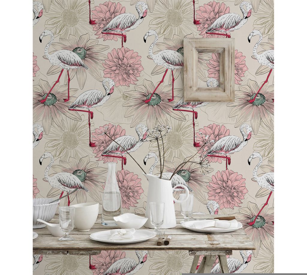Coloray Fototapete 152x104 cm Latextapete Magicstick - von einem Flamingo.