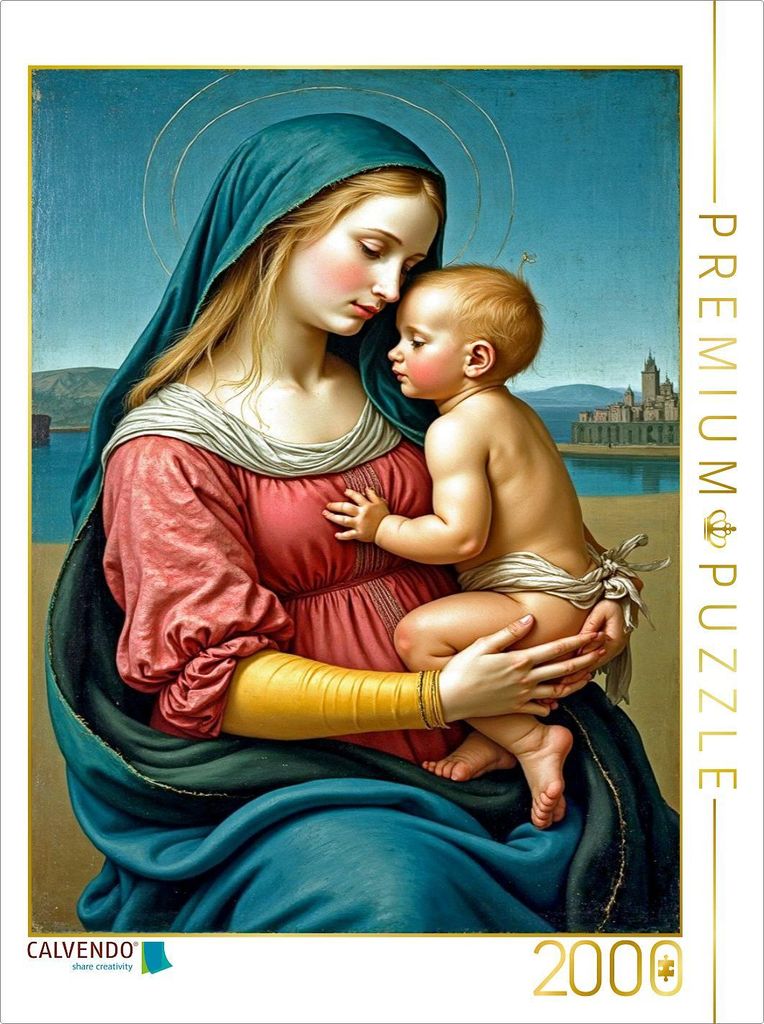 CALVENDO Puzzle Inspiriert von Raffael/Madonna Tempi (1508) | 2000 Teile Lege-Größe 90x67cm Foto-Puzzle für glückliche Stunden