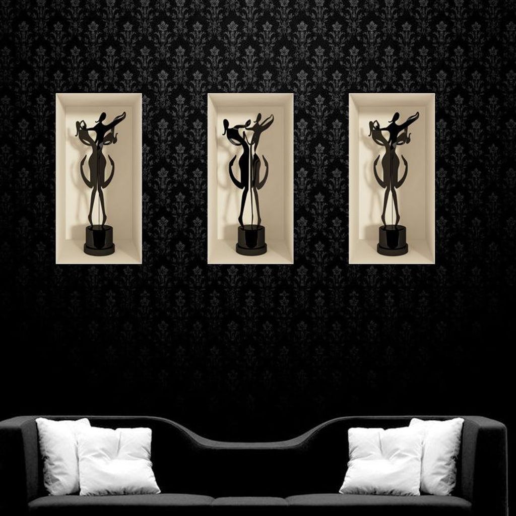 3D-Effekt-Aufkleber mit Figuren, 80 x 120 cm