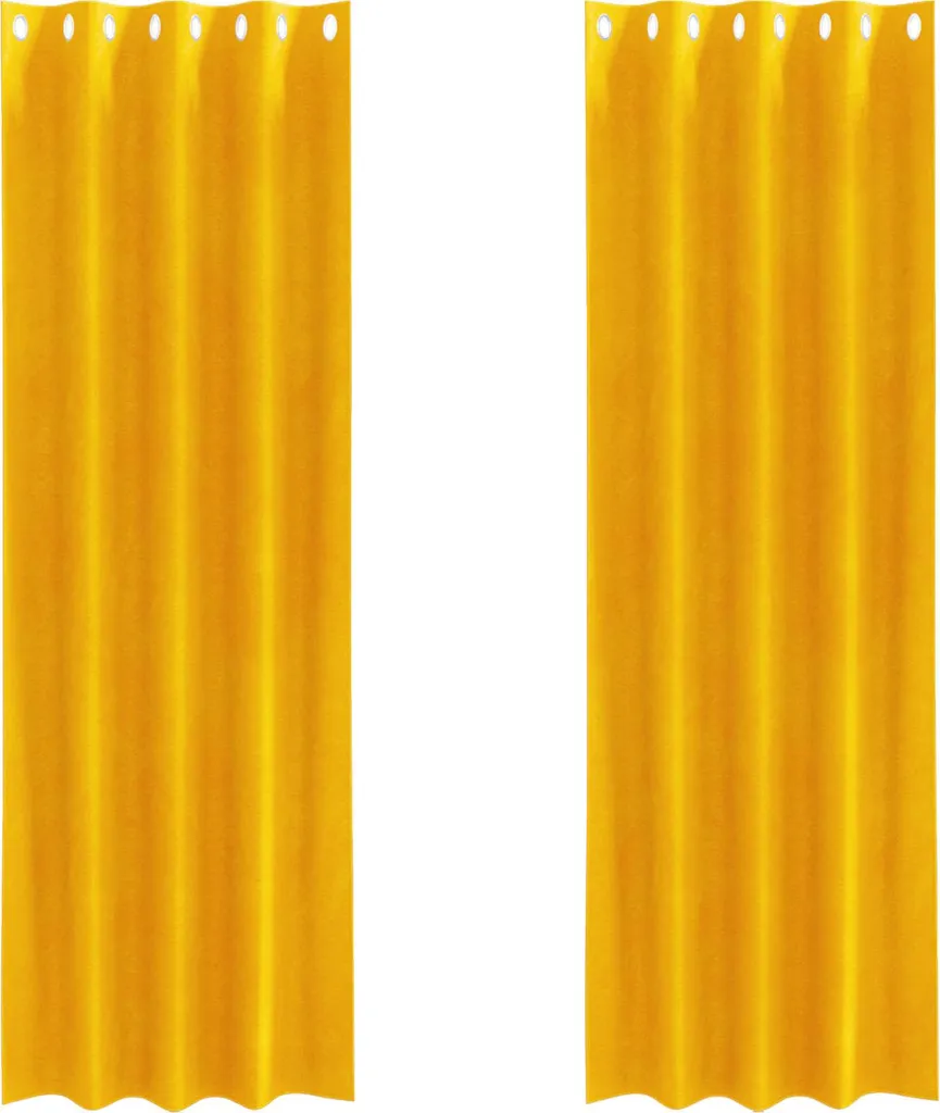 Set 2 Tende Oscuranti Velluto Giallo Senape 140x245 cm vidaXL
