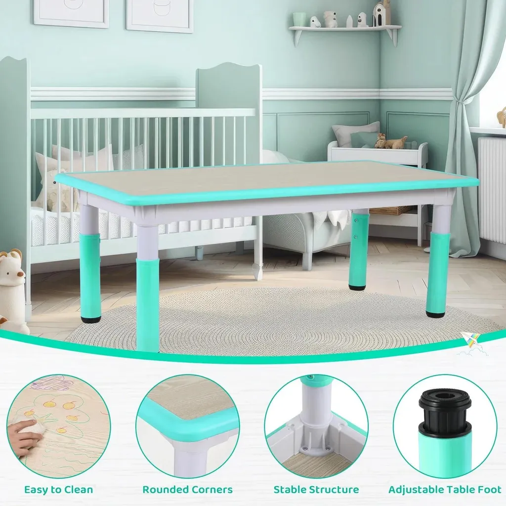 Table d'activité ajustable 48-60 cm en composite bois avec 6 chaises - 4