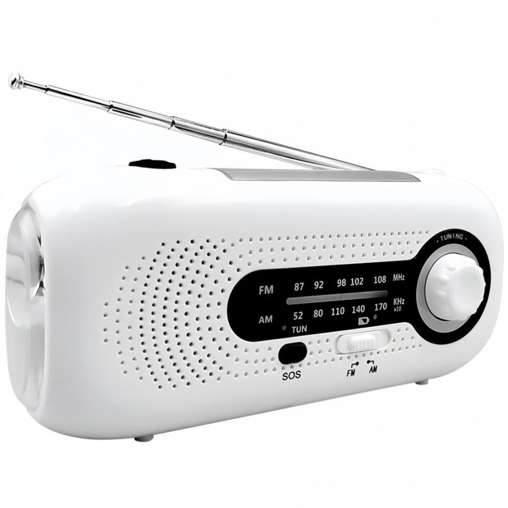 Kurbelradio, Solar Notfallradio AM/FM Wetter mit 4 Modi LED-Taschenlampe, SOS Alarm, 2000mAh Akku Tragbare Radio, IPX3, Type-C Powerbank für Notfall