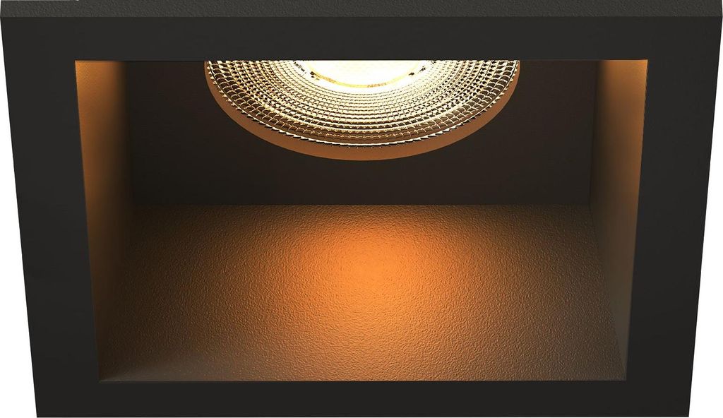 Ledvion - Einbaustrahler led Spot schwarz Quadratisch, 85 x 85 mm, dimmbar, 3W GU10 Spot, 2700.000, 345 Lumen, Aluminium, IP20, moderne Deckenspot