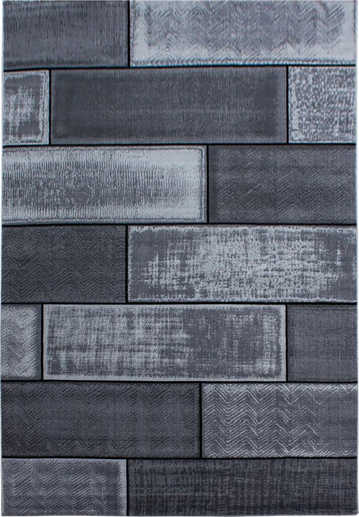Villa Möbel Pluiva Teppich-Set Schwarz - 4-teiliges Set für Ihr Zuhause, Grösse:1 x 160x230 cm + 2 x 80x150 cm + 1 x 80x300 cm