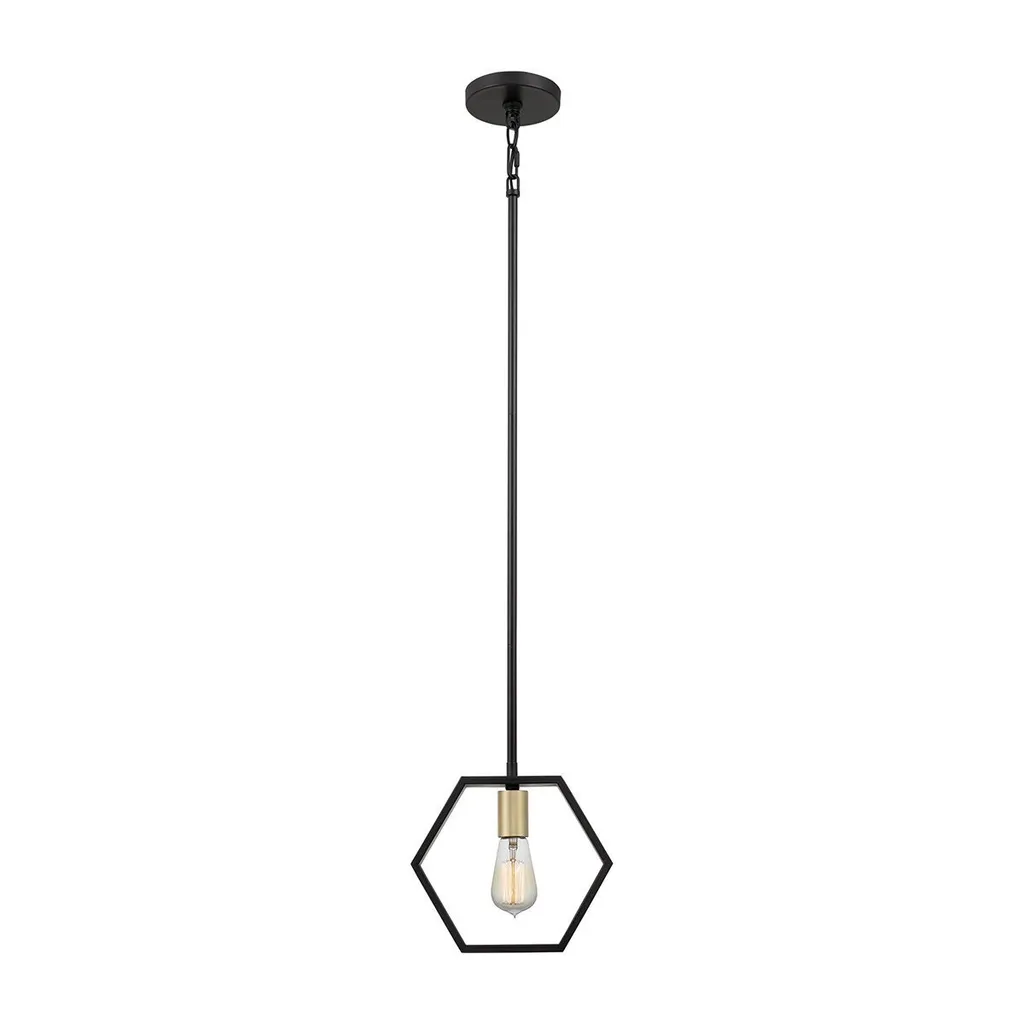 Suspension Bismarck Noire Quoizel : Solution Éclairage Chic et Compact