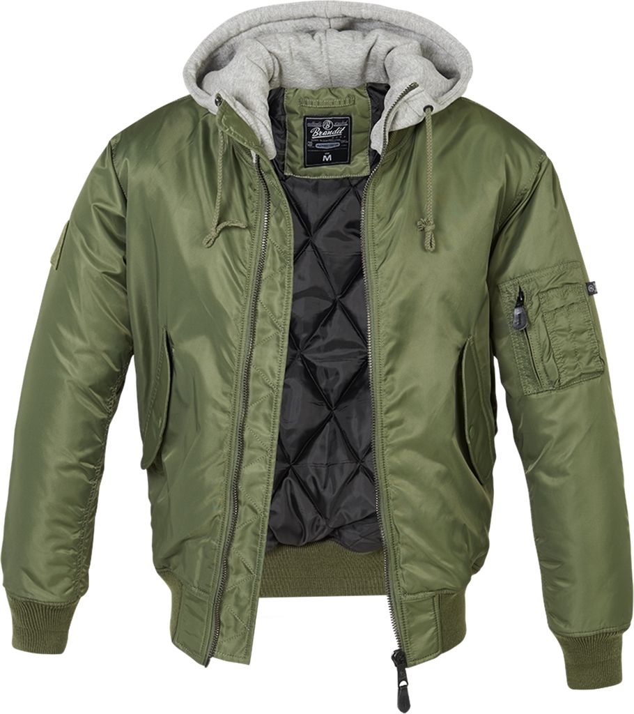 BRANDIT MA1 Sweat Hooded Jacket olive-grey Gr. 7XL