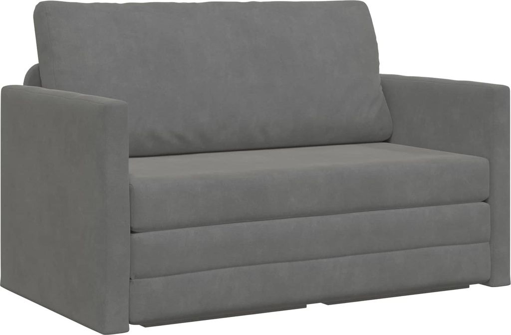 vidaXL Rozkladacia pohovka tmavosivá 124 x 71 x 78 cm zamat Obrázok produktu 