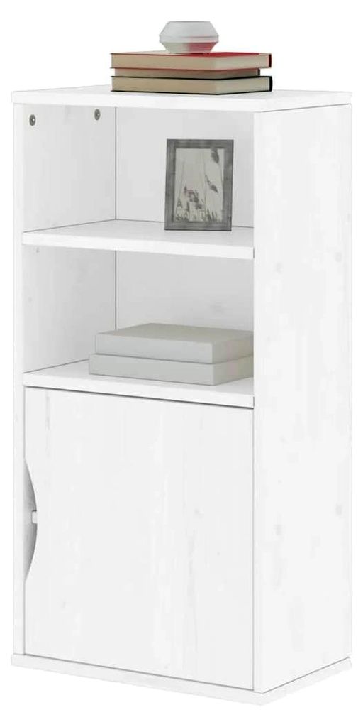 Seitenschrank ODDA in Weiß, 40x24x79 cm, aus massivem Kiefernholz