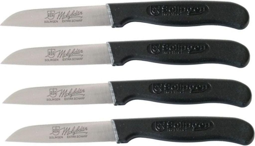RÖR | Schälmesserset | 4-teilig | gerade Klinge | ideal für Gemüse & Obst | ergonomisches Design | langlebig & präzise | farblich sortiert