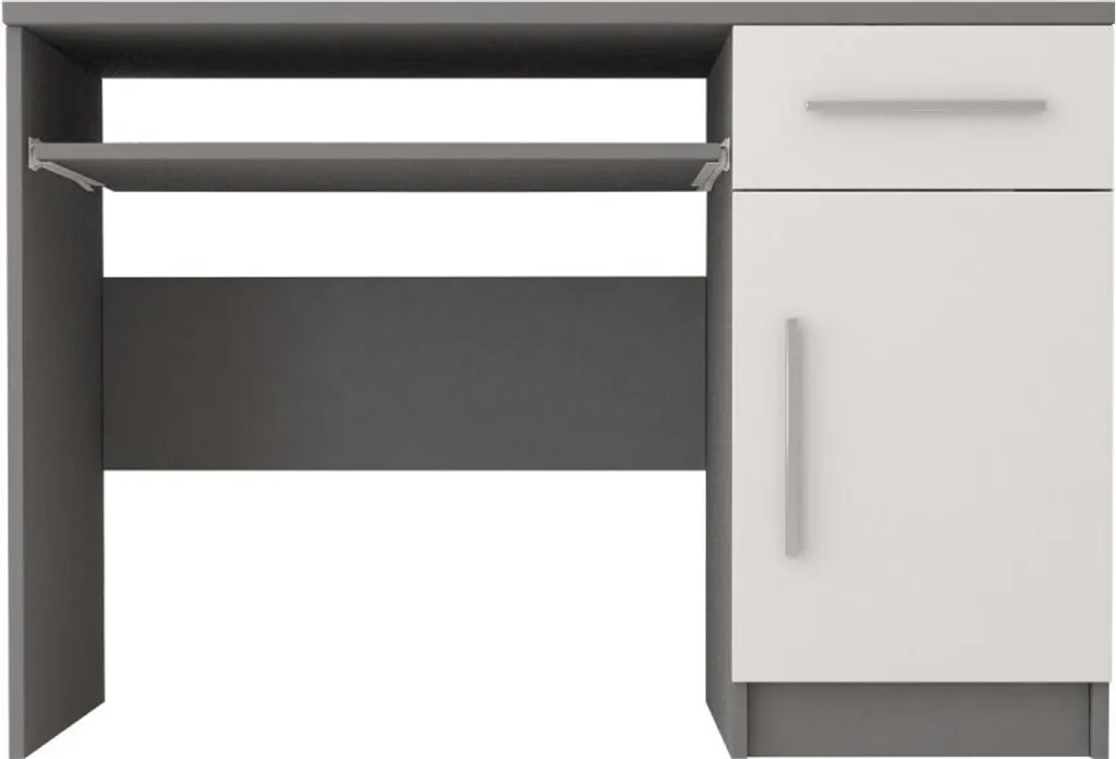 Bureau OMEGA II 08 110 cm : Solution Gain de Place en Gris et Blanc