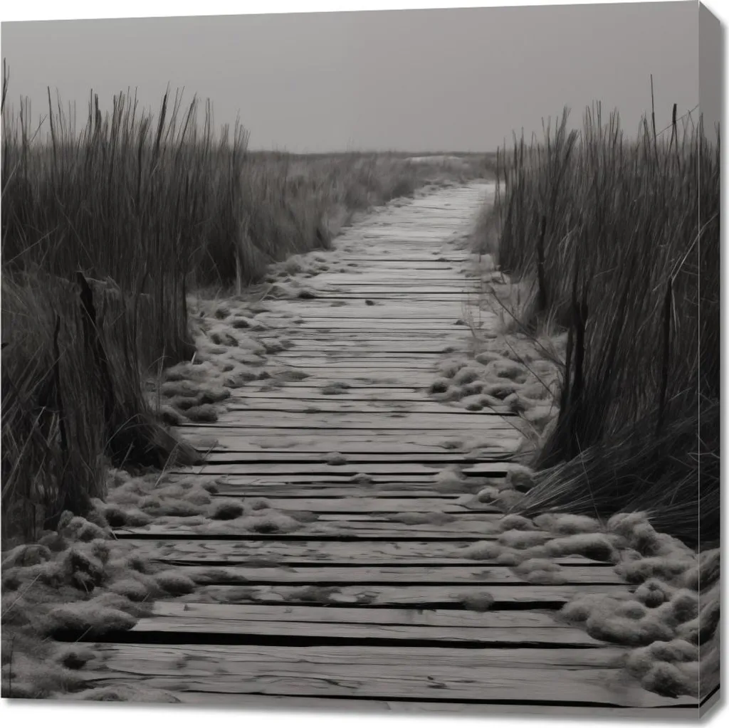 Tableau Zen Chemin du silence Dunes 90x90 cm pour Ambiance Apaisante