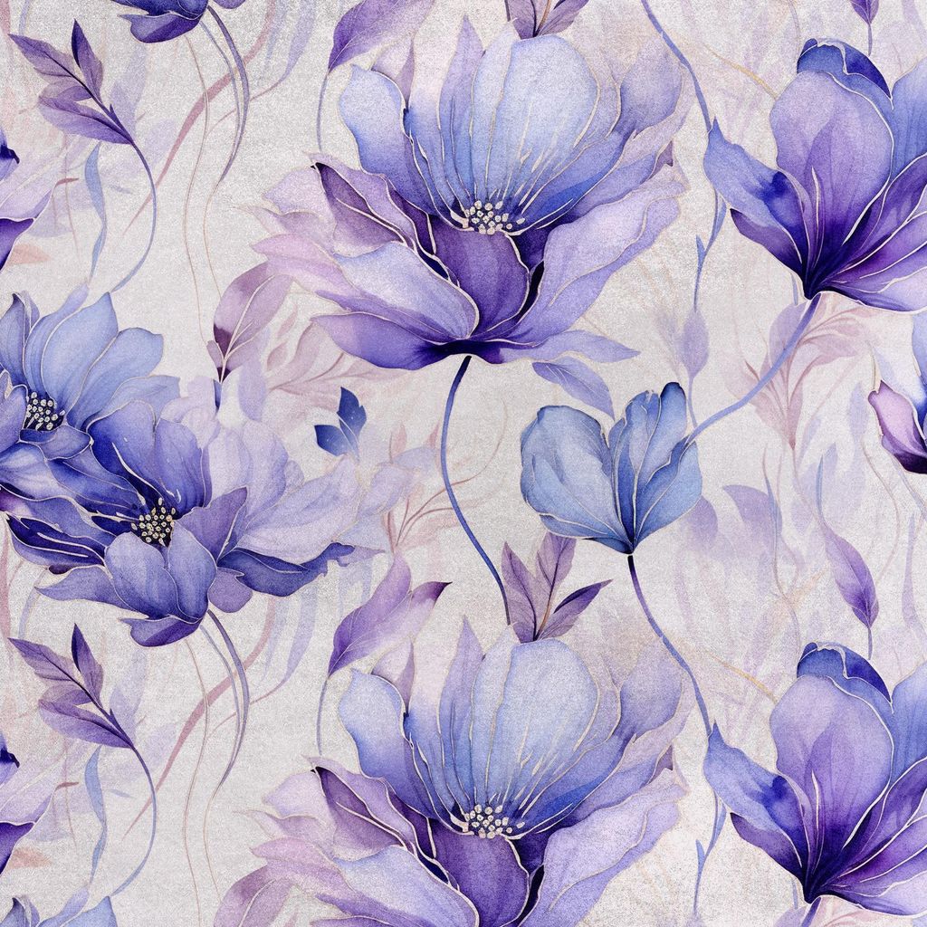 Royal Samt Stoff Polyester Zum Nähen - Motiv Blumen - RDX2730