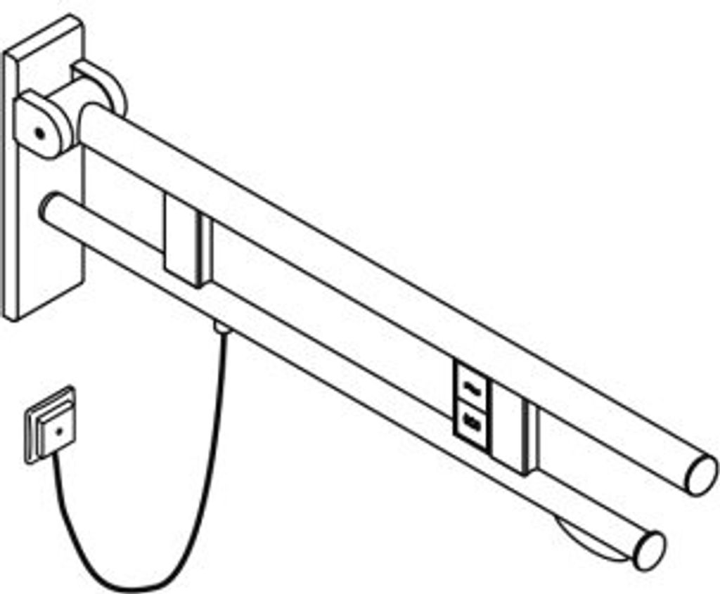 HEWI 900.50.19240 SK-Griff Duo(B),li,PRH,750,WC-Spül/