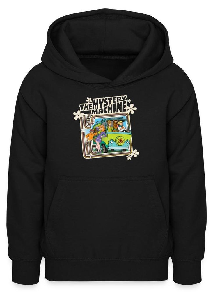 Spreadshirt Scooby-Doo The Mystery Machine Groovy Gang Teenager Hoodie, XL (12/13 Jahre), Schwarz