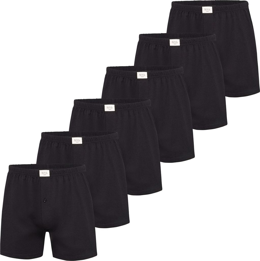 Phil & Co. Berlin Herren Boxer 6-Pack Jersey Loose Fit - black - Größe 4XL