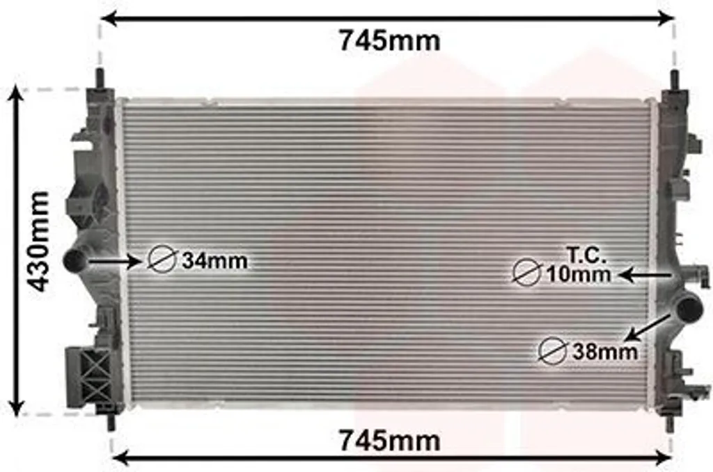 Radiateur Moteur VAN WEZEL 37002683 pour Opel Astra J et Zafira Tourer C