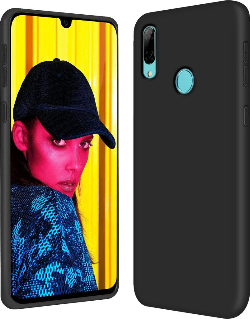 Hülle Huawei P Smart 2019 Handy Schutz Cover Silikon Gel Case Handyhülle Tasche, schwarz