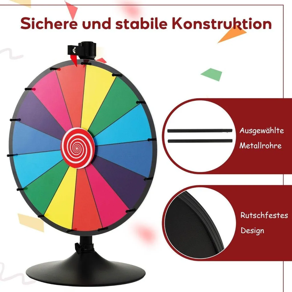 Roue de la Fortune Ø60 cm avec Support Réglable - Modèle Pro Coloré - 3