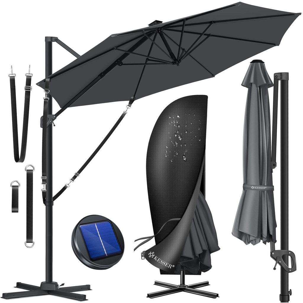 KESSER® Sonnenschirm Ampelschirm SUN Rund XL Ø330 cm Inkl. Produktbild 