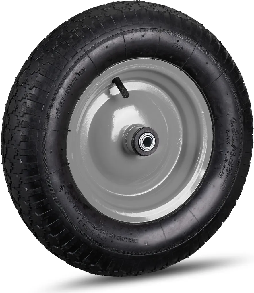relaxdays 4 x ruota carriola 4,80 4,00-8 grigio