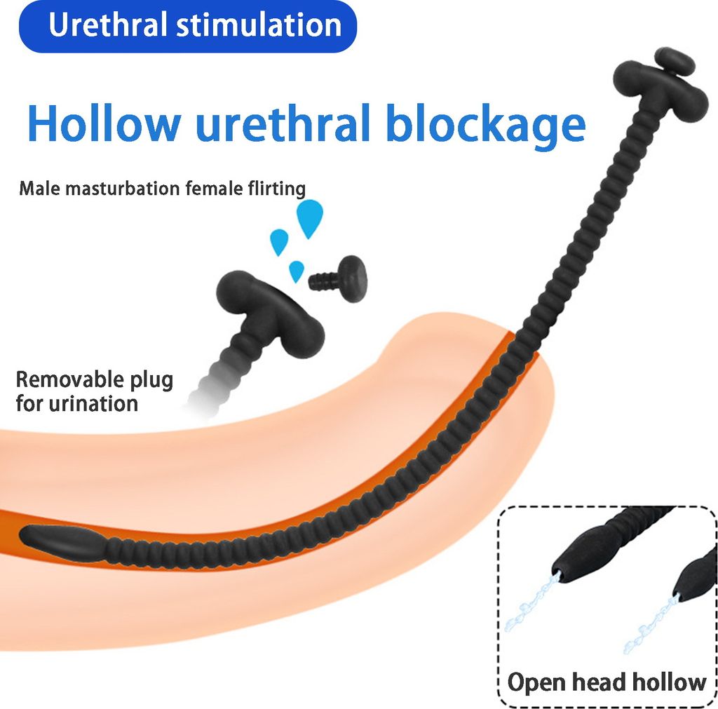 Harnröhrenkatheter, abnehmbarer Plug, ausgehöhltes Spiraldesign, verbesserte Reibung, Stimulation des Pferdeauges, gute Flexibilität, für Männ...