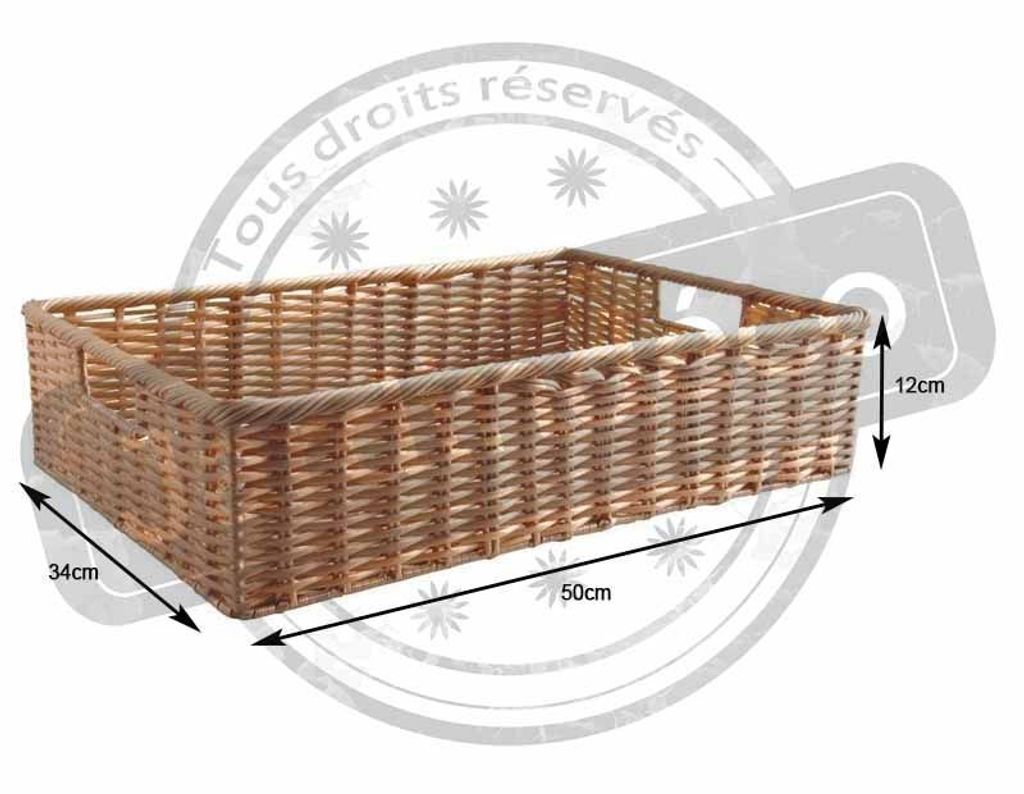 Korb aus synthetischem Rattan mit Handschlaufe Länge 50cm Produktbild 2
