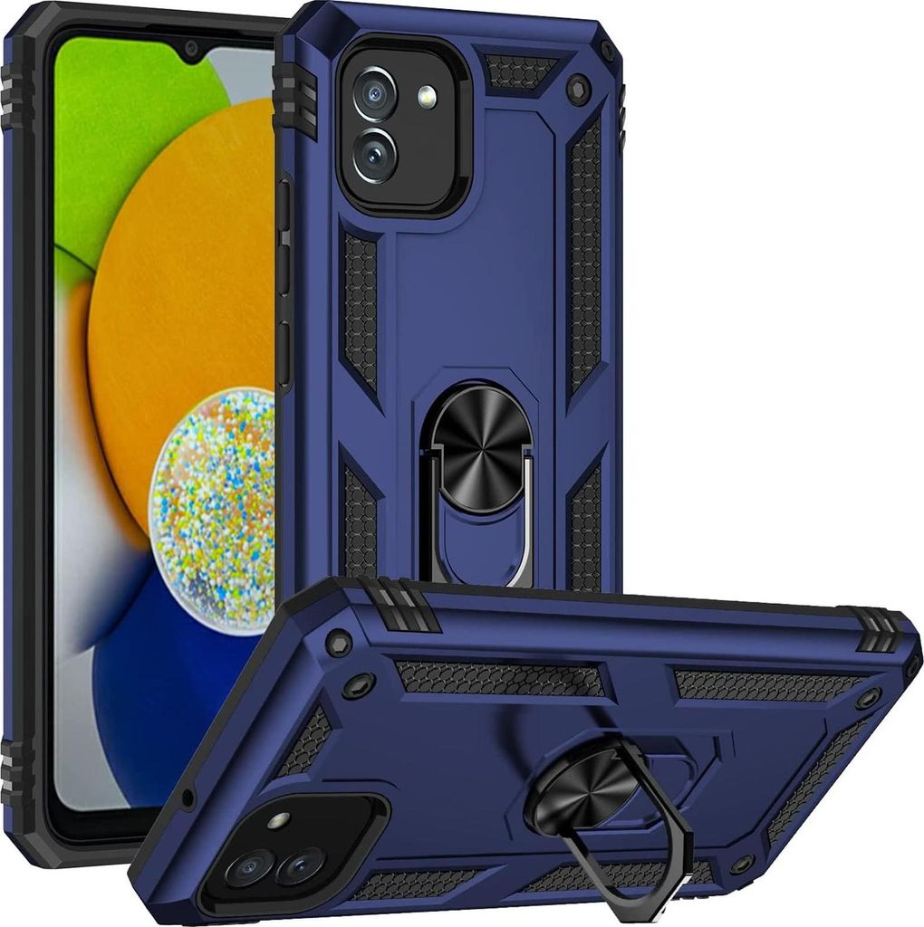 Armor Shield Handyhülle für Samsung Galaxy A03 Hülle Ultra Hybrid Case Handy Schutzhülle, Blau