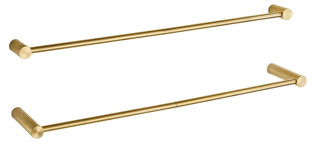 Barre porte-serviettes double dorée 78 cm en acier inox pour salle de bain