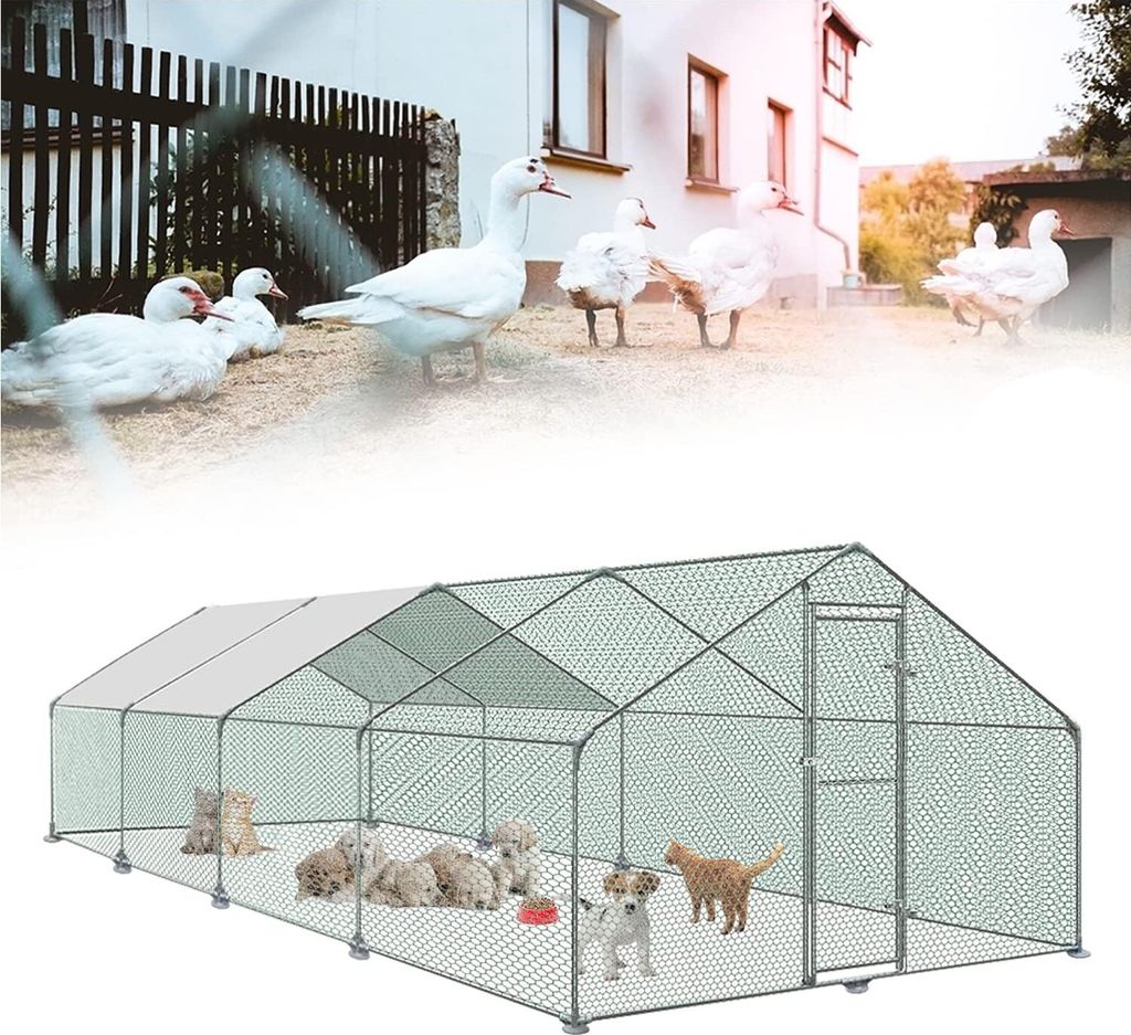 Hühnerstall 3x8x2m Hühnerhaus Freilaufgehege Groß XXXL mit Produktbild